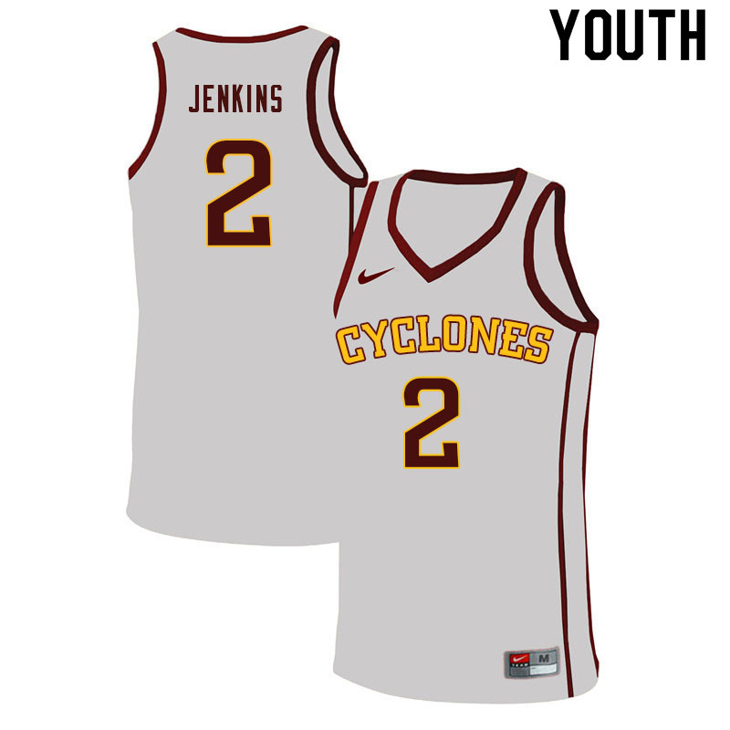 Youth #2 Nate Jenkins Iowa State Cyclones College Basketball Jerseys Sale-White - Click Image to Close